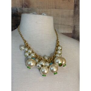 Lilly Pulitzer Goodie Goodie Necklace Resort White Pearl Enamel Gold Tone